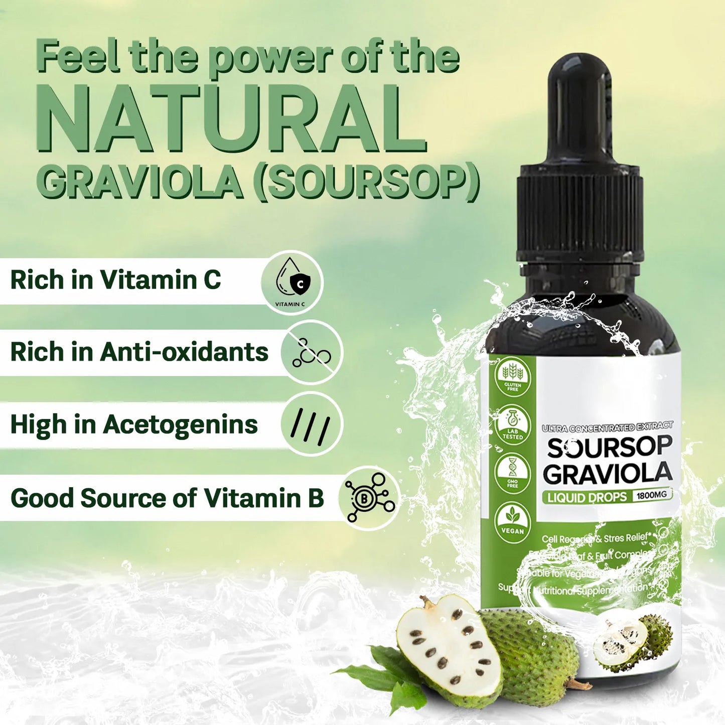 100% Pure Organic Soursop Drop Extract