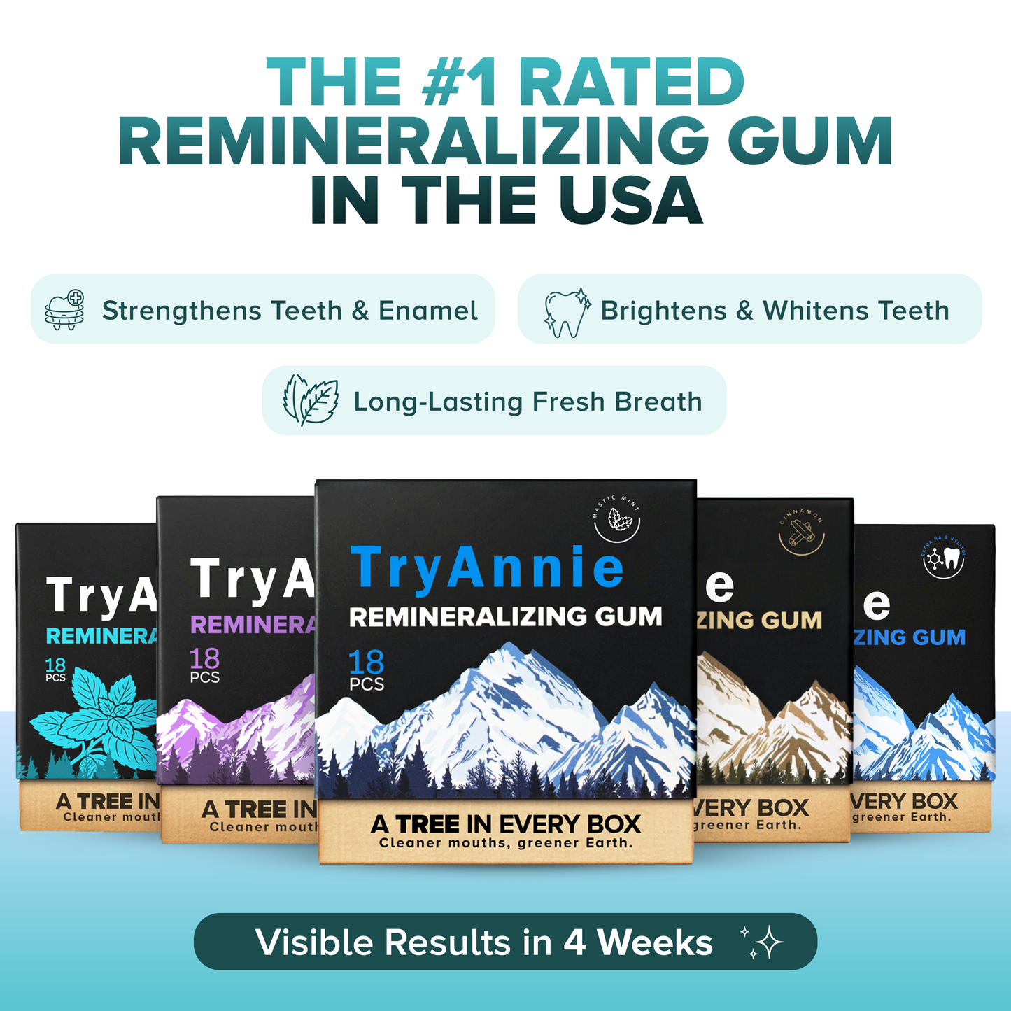 Mint Remineralizing Gum Snack Bubblegum