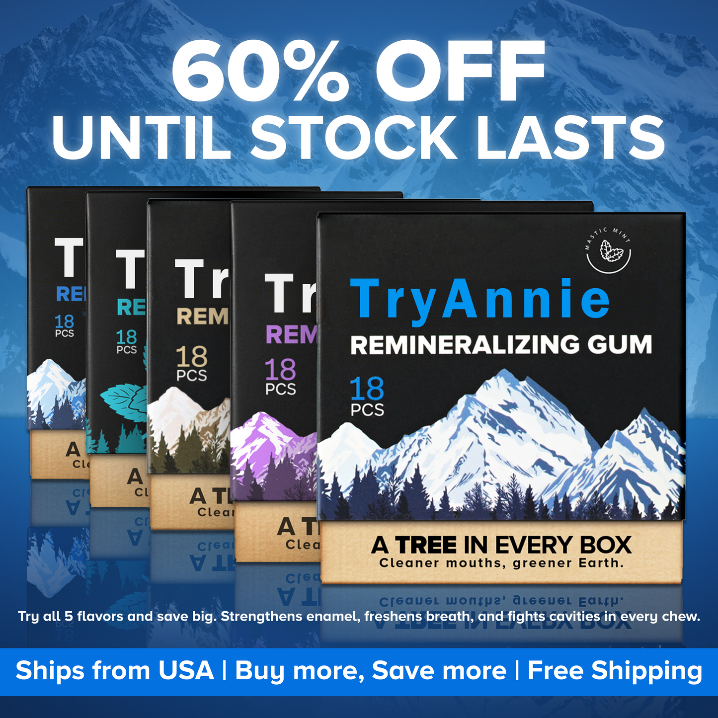 Mint Remineralizing Gum Snack Bubblegum
