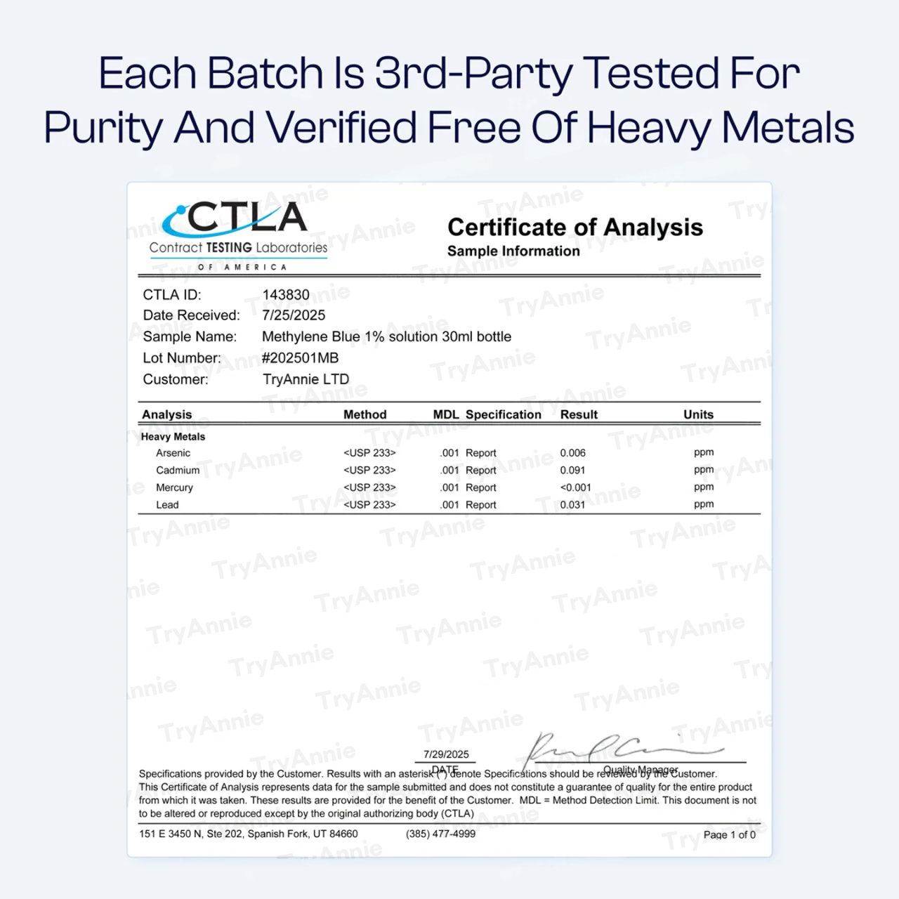 Ultimate Methylene Blue 1% 30mL (1.0 oz)