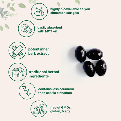 Ceylon Cinnamon 7200mg Equivalent with MCT Oil